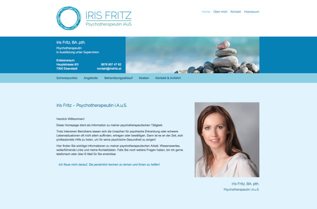 Webdesign & Grafik - Beispiel: Iris Fritz Psychotherapie