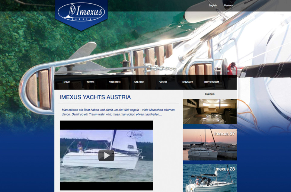 Webdesign & Grafik - Beispiel: Imexus Yachts