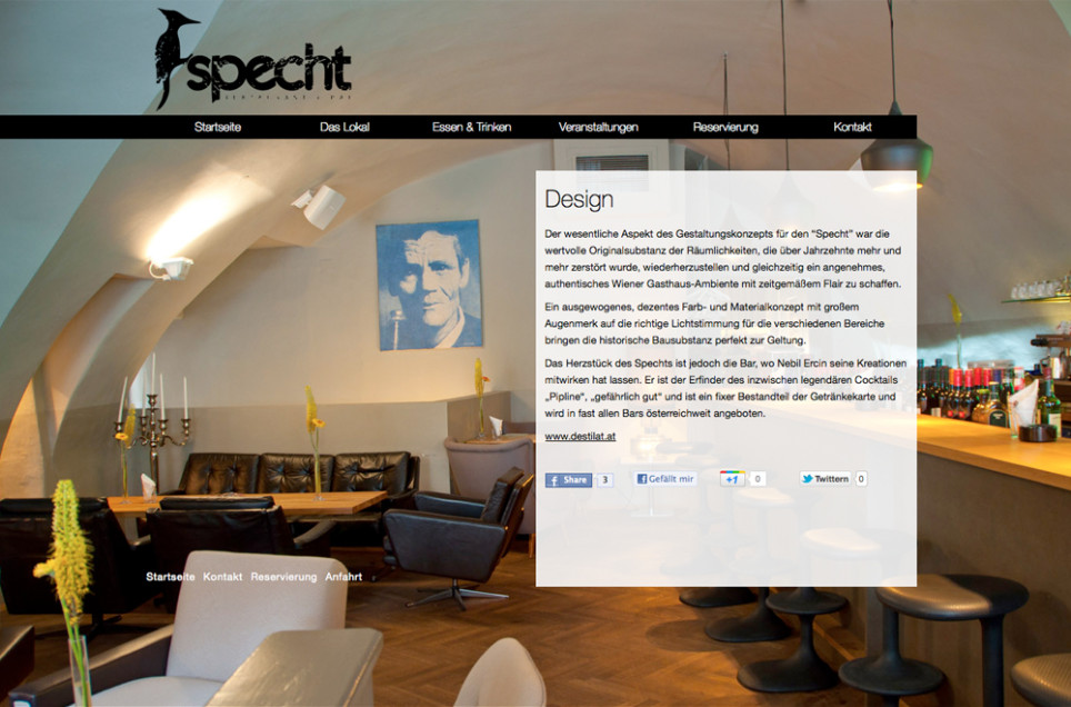 Webdesign & Grafik - Beispiel: Restaurant Specht