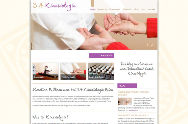 Webdesign & Grafik - Beispiel: SA-Kinesiologie