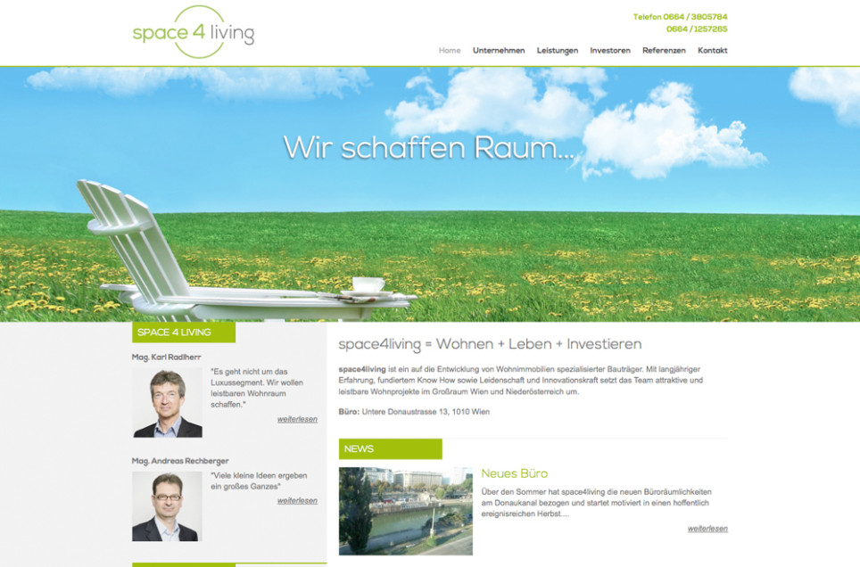 Webdesign & Grafik - Beispiel: space4living