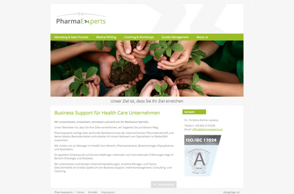 Webdesign & Grafik - Beispiel: PharmaExperts